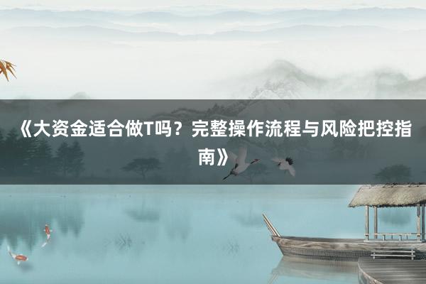 《大资金适合做T吗？完整操作流程与风险把控指南》
