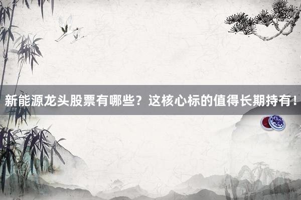 新能源龙头股票有哪些？这核心标的值得长期持有！
