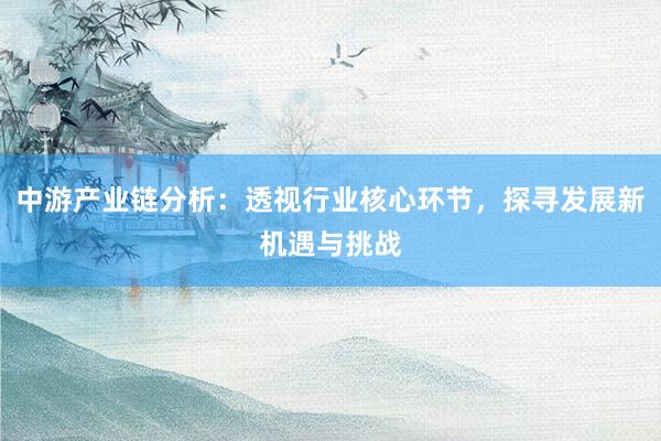 中游产业链分析：透视行业核心环节，探寻发展新机遇与挑战