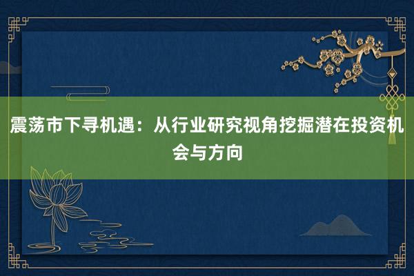 震荡市下寻机遇：从行业研究视角挖掘潜在投资机会与方向