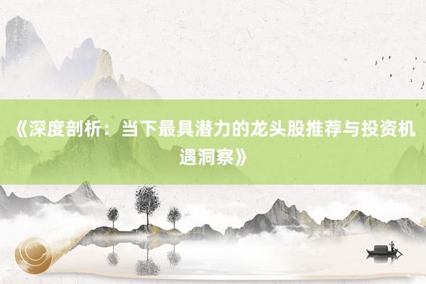 《深度剖析：当下最具潜力的龙头股推荐与投资机遇洞察》