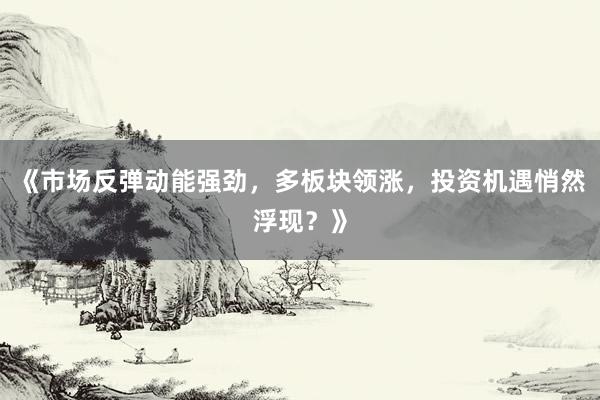 《市场反弹动能强劲，多板块领涨，投资机遇悄然浮现？》