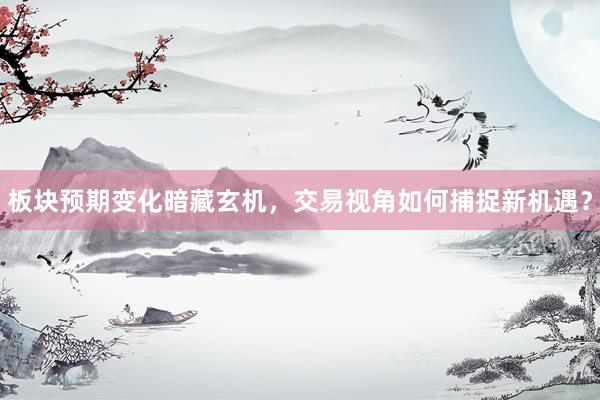 板块预期变化暗藏玄机，交易视角如何捕捉新机遇？