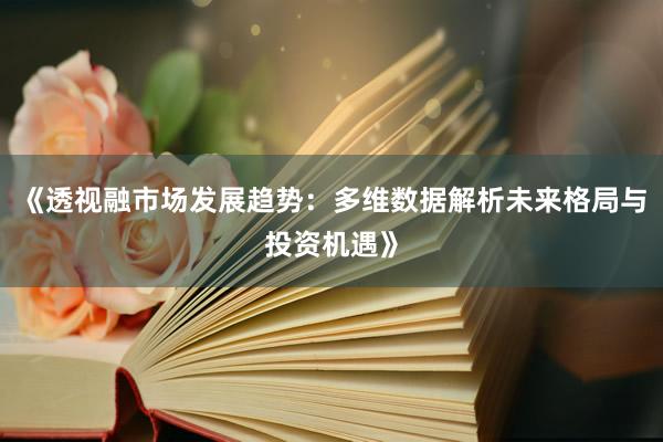 《透视融市场发展趋势：多维数据解析未来格局与投资机遇》