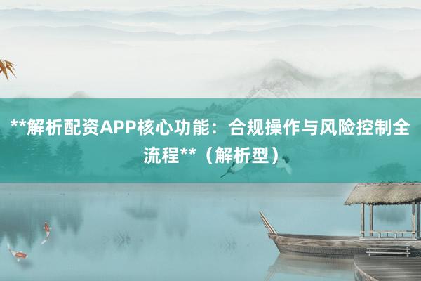 **解析配资APP核心功能：合规操作与风险控制全流程**（解析型）