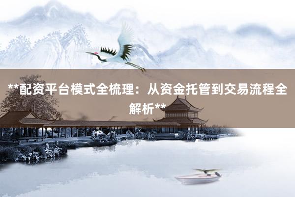 **配资平台模式全梳理：从资金托管到交易流程全解析**