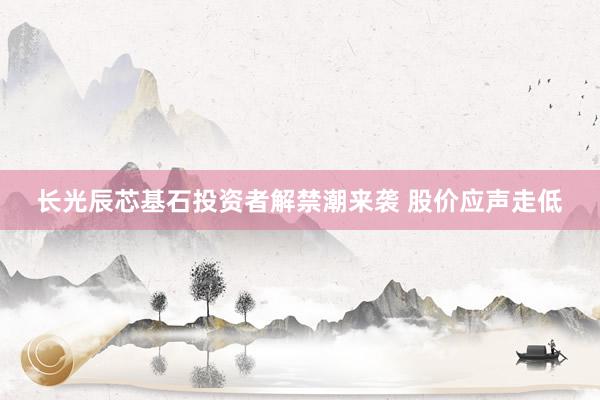 长光辰芯基石投资者解禁潮来袭 股价应声走低